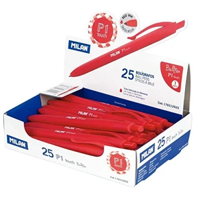 Afbeelding van Milan 176512925 balpen Rood Intrekbare met klembevestiging 25 stuk(s)