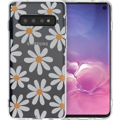 Afbeelding van iMoshion hoesje Geschikt voor Samsung Galaxy S10 Siliconen Design Meerkleurig / Daisy Flower