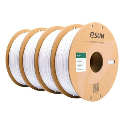 Afbeelding van eSUN PLA+ filament 1,75 mm, versterkte taaiheid, 3D printer, PLA Plus, nauwkeurigheid +/ 0,03 1 kg per spoel, 4 spoelen voor printers, koud wit x