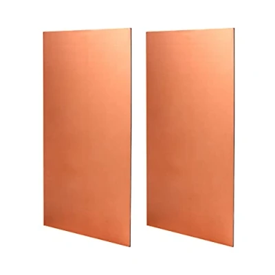 Afbeelding van QWORK® 2 stuks 99% puur koperen plaat voor het maken van sieraden, nauwkeurig bewerken, afdrukken printplaten (200 mm x 100 1 mm)