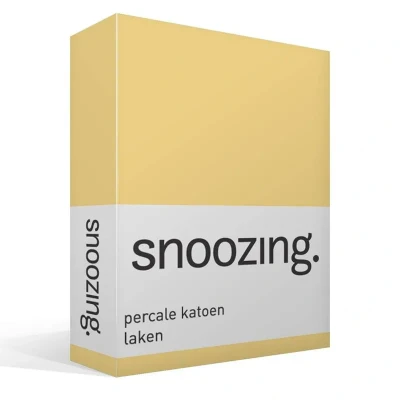 Afbeelding van Snoozing Laken Lits jumeaux Percale katoen 240x260 cm Geel