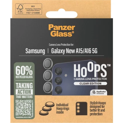 Afbeelding van PanzerGlass Camera Lens Screen Protector Geschikt voor Samsung Galaxy A16 (5G) / (4G) Hoop Optic Rings Transparant