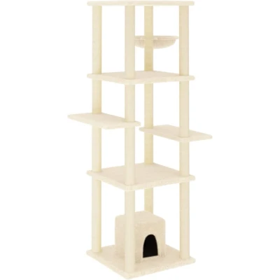 Afbeelding van Kattenmeubel met sisal krabpalen 154 cm crmekleurig