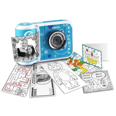 Afbeelding van Vtech KidiZoom Print Cam Blauw Instant kindercamera met afdrukfunctie, selfie en video, effecten, games enz. voor kinderen van 4 tot 12 jaar