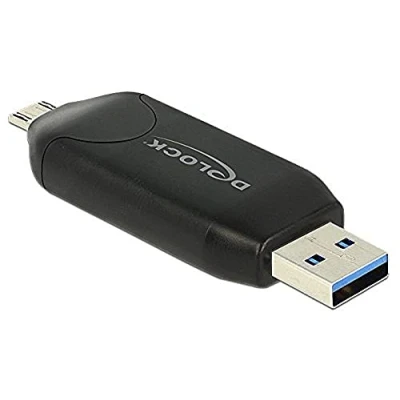 Afbeelding van DeLOCK 91734 geheugenkaartlezer Zwart USB/Micro USB
