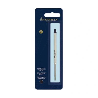 Afbeelding van Balpenvulling Waterman medium zwart blister