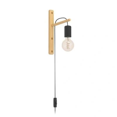 Afbeelding van EGLO Pockley Wandlamp E27 29,5 cm Bruin/Zwart