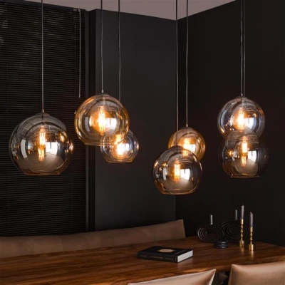 Afbeelding van Hoyz Hanglamp 4+3 Multi Globe XL 7 Lichtpunten Artic zwart