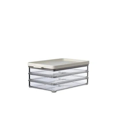 Image de Mepal Boîte à Charcuterie Omnia 3 couches Boîtes pour Réfrigérateur Stockage des Charcuteries Récipient le L&#039;organisation de la Cuisine x 500 ml Nordic white