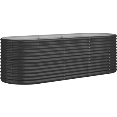 Afbeelding van Plantenbak 224x80x68 cm gepoedercoat staal antracietkleurig