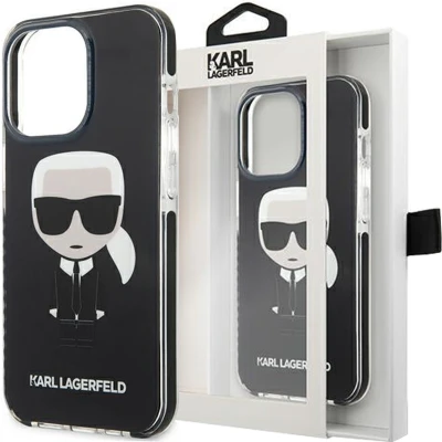 Afbeelding van Karl Lagerfeld KLHCP13LTPEIKK iPhone 13 Pro / 6.1 hardcase zwart/zwart Iconik