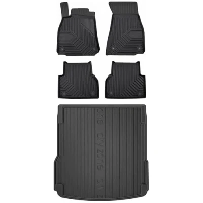 Afbeelding van MOTOS Rubberen automatten en kofferbakmat set voor Audi A6 C8 sinds 2018 Verbeter uw reiscomfort met 3D anti slip All weather vloermat, pro