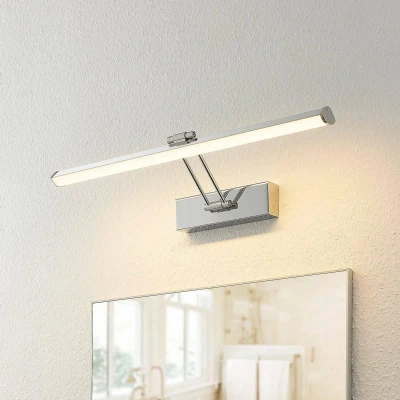 Afbeelding van Lindby Wandlamp 1licht ijzer, kunststof chroom Inclusief lichtbron