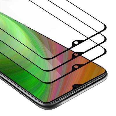 Afbeelding van Cadorabo 3x Screenprotector geschikt voor OnePlus 7T Volledig scherm pantserfolie Beschermfolie in TRANSPARANT met ZWART Getemperd (Tempered) Display beschermend glas 9H hardheid 3D Touch