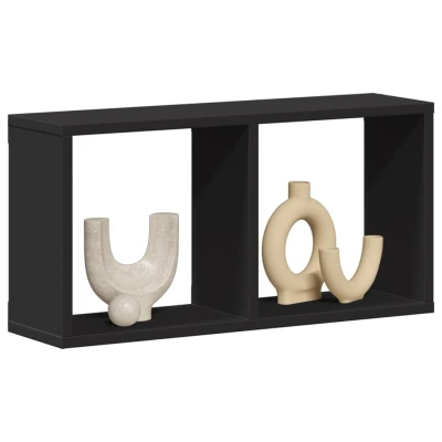 Afbeelding van Wandkast 60x16x30 cm bewerkt hout zwart