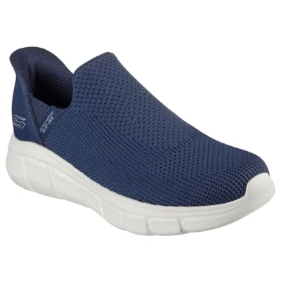 Afbeelding van Skechers Hands Free Slip ins Bobs B Flex Resilient Edge Sneakers voor heren, Marineblauwe stof.