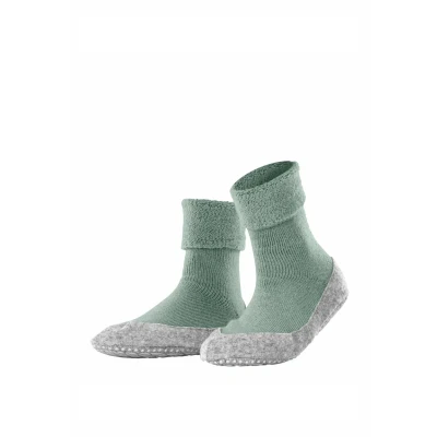 Afbeelding van FALKE Cosyshoe antislip noppen merinowol huissokken pantoffels dames groen Maat 41 42