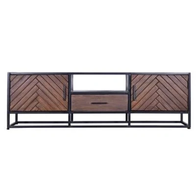 Afbeelding van Giga Meubel Tv Bruin Visgraat 165cm Mangohout