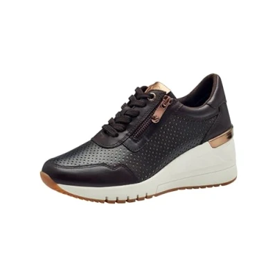 Afbeelding van Marco Tozzi Sneakers laag, Dames, Maat: 40, Mocca comb Leer en imitatieleer