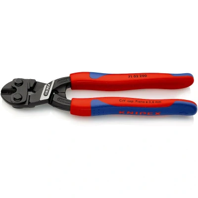 Image de KNIPEX 71 02 200 Coupe boulons compacts CoBolt avec poignées minces à plusieurs composants noir atramentisé mm