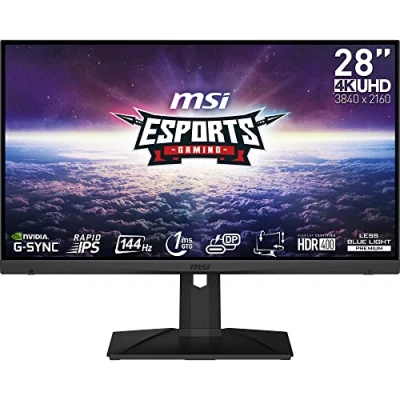 Afbeelding van MSI Optix MAG281URF Gaming flatscreen 27,9 inch 4K UHD Rapid IPS 3840 x 2160, 144 Hz / 1ms GTG, compatibel met G Sync, kleur 95% DCI P3 (10 Bit), DisplayHDR 400 DP 1.4a, HDMI 2.1, USB Type C