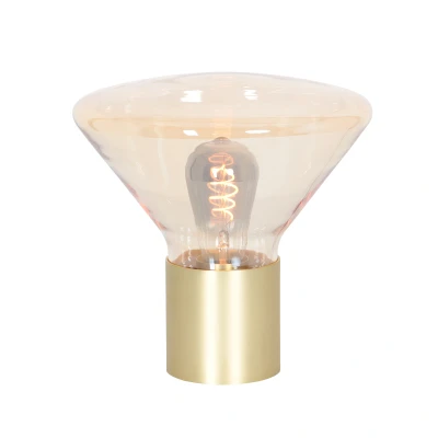 Afbeelding van Steinhauer tafellamp Ambiance amberkleurig metaal 26 cm E27 fitting 3401ME