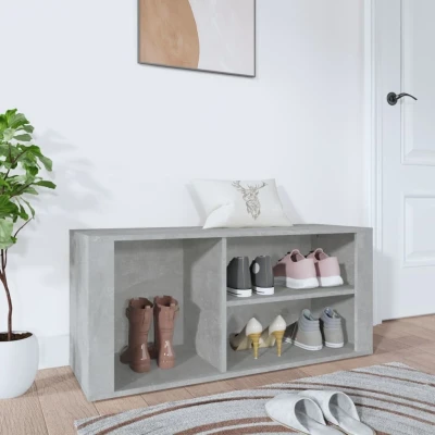 Afbeelding van Schoenenkast 100x35x45 cm bewerkt hout betongrijs
