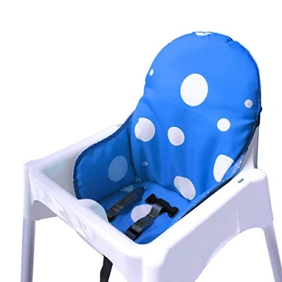 Afbeelding van ZARPMA IKEA Antilop kinderstoel stoelhoezen wasbaar, opvouwbaar, gewatteerd katoenen kussen voor (oceaanblauw)