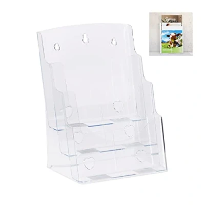 Afbeelding van Relaxdays folderhouder A4 brochurehouder folderstandaard flyerhouder 3 etages