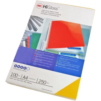 Afbeelding van Voorblad GBC A4 chromo karton 250gr rood 100stuks