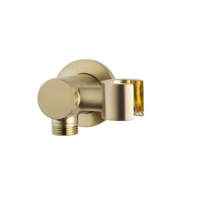 Afbeelding van Wiesbaden luxe doucheaansluiting+kantelbare opsteek 1/2&#039;&#039; Geborsteld messing
