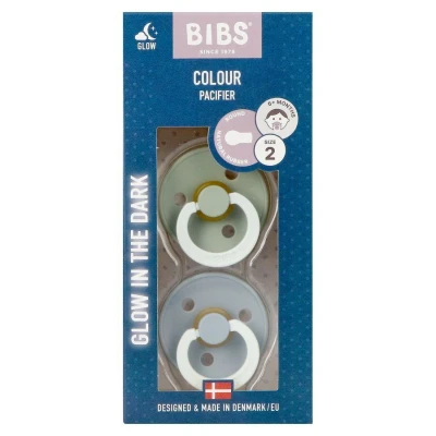 Image de Bibs 1 Tetine Glow In The Dark Sage/cloud 2 Pieces