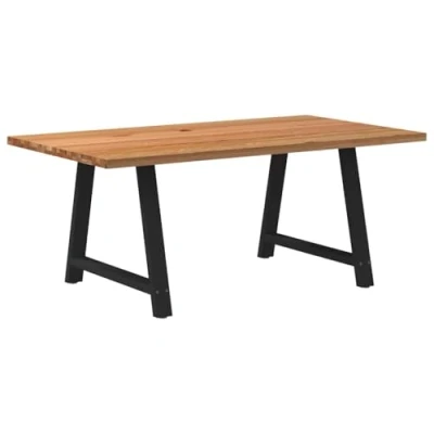 Afbeelding van vidaXL Eettafel rechthoekig 180x100x74 cm massief eikenhout lichtbruin