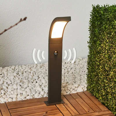 Afbeelding van Lucande Padverlichting, zuillampen 1licht aluminium, kunststof H: 60 cm grafietgrijs, opaalwit Inclusief lichtbron