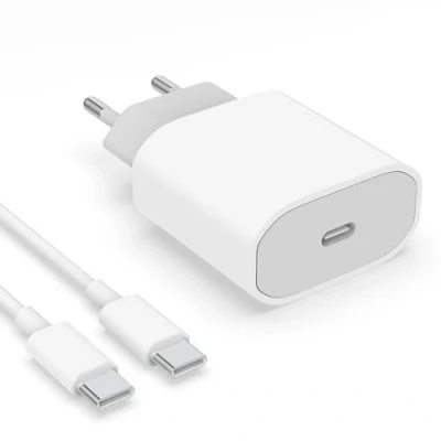 Afbeelding van Snellader USB C 20 W met naar kabel 1 m voor iPhone 16/16 Pro/16 Pro Max/15/15 Pro/15 Max/15 Plus, iPad Pro/Air, USBC stopcontact type wandvoeding adapter