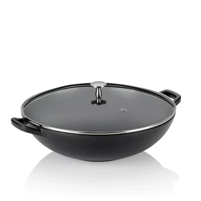 Afbeelding van Wokpan Gietijzer Zwart, 36 cm Kela Calido