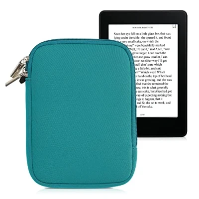 Afbeelding van kwmobile Neopreen e Reader Pouch Maat 6&quot; eReader Universele eBook Sleeve Case met rits, polsband benzine