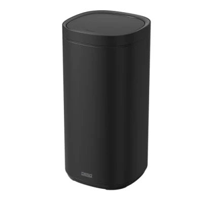 Afbeelding van DESQ® Prullenbak 30 liter Touch afvalbak Onzichtbare afvalzakbevestiging RVS Binnenemmer Softclose Dutch Design Zwart