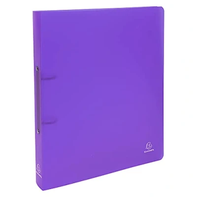 Afbeelding van Exacompta Referentienummer: 54366E, doos met 5 halfstijve mappen, PP Chromaline, 2 ronde ringen, diameter 30 mm, rug 40 buitenafmetingen: 32 x 26,8 cm, A4 formaat Maxi, kleur: paars