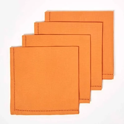 Afbeelding van Homescapes katoenen servetten, set van 4, terracotta