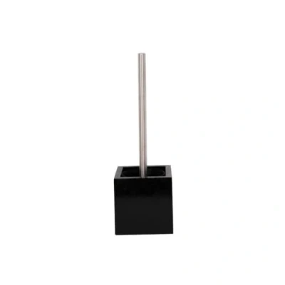 Afbeelding van MSV Toiletborstel in MDF hout houder/rvs wc borstel zwart 37 cm