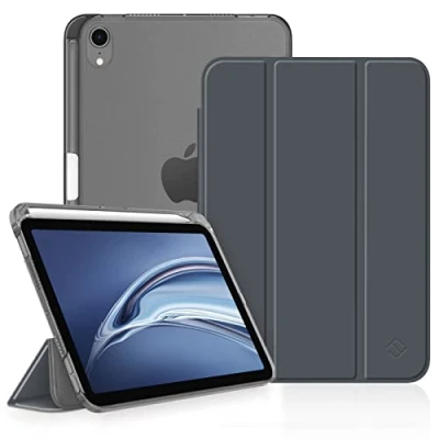 Afbeelding van FINTIE Beschermhoes compatibel met iPad Mini 6e generatie 2021 8,3 inch [Pencil opslag] Matte transparante beschermhoes, dun en licht, automatische slaap/wake functie, spacegrijs