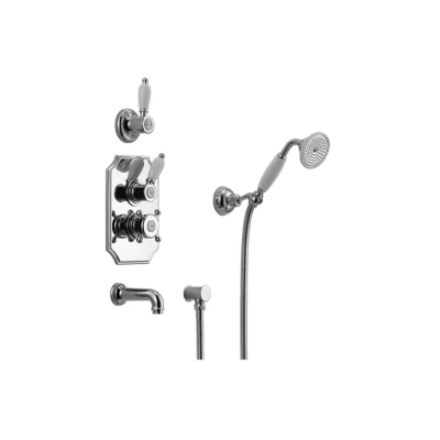 Afbeelding van Huber Victorian Thermostatische Inbouw Bad Doucheset Goud 915.VT01H.AG