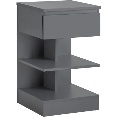 Afbeelding van SoBuy Nachtkastje, bijzettafel, bankpunt met 1 lade en 2 opbergplanken, 39 x 65 cm, grijs, FBT49 HG