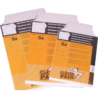 Afbeelding van Envelop CleverPack A4 238x312mm karton wit 5stuks