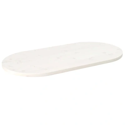Afbeelding van vidaXL Tafelblad ovaal 110x55x2,5 cm massief grenenhout wit