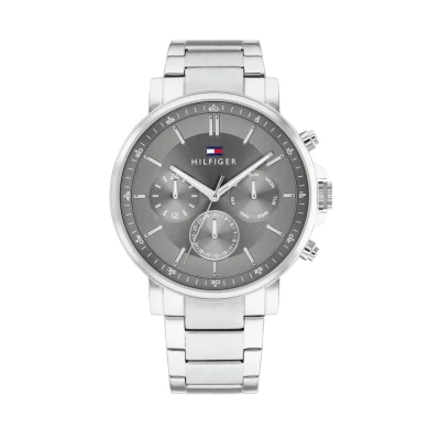 Afbeelding van Tommy Hilfiger Tyson Chronograaf, Heren, Maat: One Size, Silver, grey