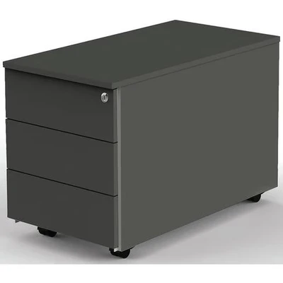 Afbeelding van Ladeblok antraciet 3 lades 80cm diep met slot