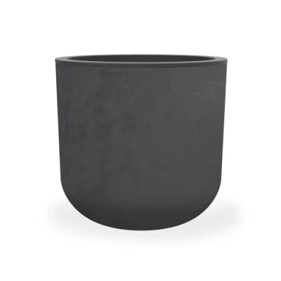 Afbeelding van EDA Ronde pot 40 cm Basalt&#039;Up 32,5 L Decor Imitatie Beton Enkelwandig Wateropslagzone Ø 38,5 x H 36,8 Antracietgrijs