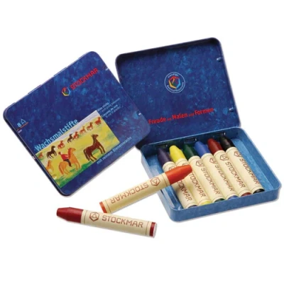 Afbeelding van Stockmar waskrijtjes assorti basis 8st